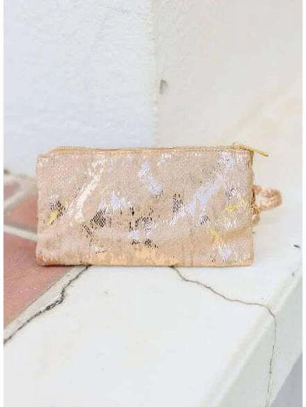 Caroline Hill Liz Custom Collection Crossbody Bag Tan Fleck Purse